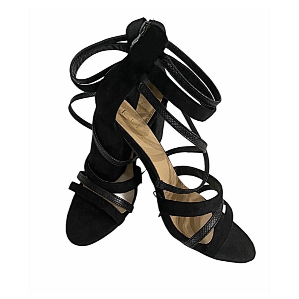 NICOLE MILLER WOMENS UMAN STRAPPY BLOCK HEEL